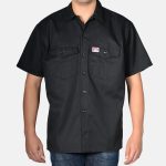 Short Sleeve Button-Up Shirt - Black