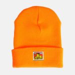 Cuffed Knit Beanie - Orange
